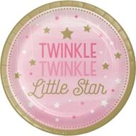 🌟 whimsical twinkle twinkle little star pink party bundle with 9" plates (16) and napkins (16) logo