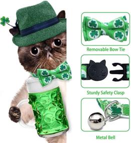 img 3 attached to 2 Pack of WINSHIDEN Kitten Collars with Bells - Cute Shamrock Design, Adjustable Safety Breakaway Collar (8-12 inch)