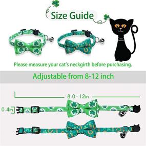 img 2 attached to 2 Pack of WINSHIDEN Kitten Collars with Bells - Cute Shamrock Design, Adjustable Safety Breakaway Collar (8-12 inch)