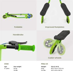 img 2 attached to 🛴 Yvolution Y Fliker A1 Swing Wiggle Scooter - 3-Wheel Drifting Scooter for Children Aged 5-8 Years