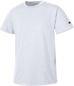 img 1 attached to Champion Basic Short Sleeve Shirt_White_L Men's Clothing for Shirts