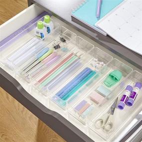 img 1 attached to 🗂️ Set of 6 STORi Clear Drawer Organizers - 9" x 3" x 2" Plastic