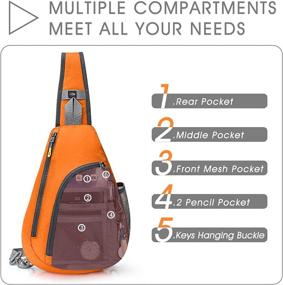 img 3 attached to 🎒 G4Free Enhanced Sling Backpack Shoulder Bags for Hiking - Triangle Rucksack