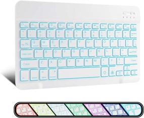 img 4 attached to 🔥 XIWMIX Ultra-Slim Wireless Bluetooth Keyboard - 7 Colors Backlit Rechargeable Keyboard | Compatible with iPad Pro/Air/9.7/10.2/Mini/Other iOS Android Windows Devices