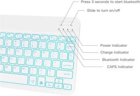 img 2 attached to 🔥 XIWMIX Ultra-Slim Wireless Bluetooth Keyboard - 7 Colors Backlit Rechargeable Keyboard | Compatible with iPad Pro/Air/9.7/10.2/Mini/Other iOS Android Windows Devices