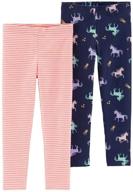 👧 cute and comfy: carter's girls' 2-pack leggings for stylish outfits logo