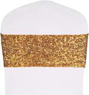 🪑 gold stretch sequin chair sashes - pack of 50 chair bands with one-sided sequins decor for hotel wedding reception, party, and event chair cover decoration - size 4"x16", desirable life logo