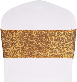 img 4 attached to 🪑 Gold Stretch Sequin Chair Sashes - Pack of 50 Chair Bands with One-Sided Sequins Decor for Hotel Wedding Reception, Party, and Event Chair Cover Decoration - Size 4"x16", Desirable Life