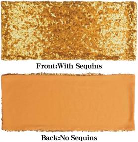 img 3 attached to 🪑 Gold Stretch Sequin Chair Sashes - Pack of 50 Chair Bands with One-Sided Sequins Decor for Hotel Wedding Reception, Party, and Event Chair Cover Decoration - Size 4"x16", Desirable Life