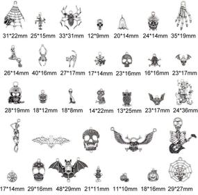 img 1 attached to 🎃 Spooktacular 100pcs Antiqued Silver Halloween Charms: Perfect for Jewelry Making, Craft Finding, Necklace, Bracelet, Earrings Making Supplies