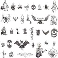 🎃 spooktacular 100pcs antiqued silver halloween charms: perfect for jewelry making, craft finding, necklace, bracelet, earrings making supplies logo