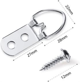 img 2 attached to 🖼️ FUCAS D Ring Picture Hangers - Heavy Duty Hanging Frame Hangers with Double Holes and Screws