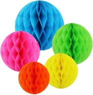 🌸 vibrant mamunu 10 pcs flower ball craft kit: 5 colorful 10 inch & 6 inch honeycomb tissue paper pom-poms - perfect wedding, birthday & baby shower decorations! logo