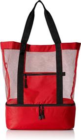 img 4 attached to 👜 Red Fashionable Beach Picnic Cooler Tote Bag, 12-Can Outdoor Mesh – Travelwell