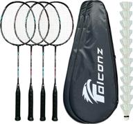 falconz badminton set lightweight shuttlecocks logo