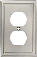 🔌 cosmas single duplex electrical outlet wall plate/cover - satin nickel finish - 25026-sn logo