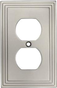 img 1 attached to 🔌 Cosmas Single Duplex Electrical Outlet Wall Plate/Cover - Satin Nickel Finish - 25026-SN