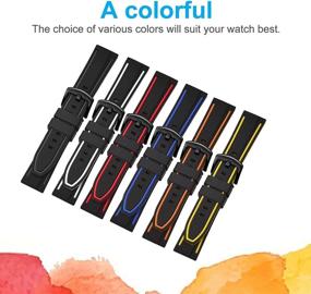 img 3 attached to ⌚ Enhance Your Timepiece with Ullchro Silicone Replacement Waterproof Bicolor Bands