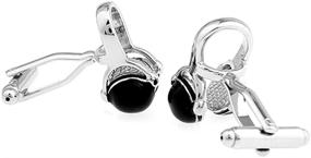 img 2 attached to Silver Listening Headphone Headset Cufflinks