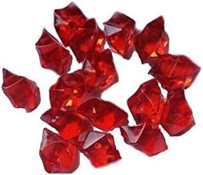 img 1 attached to 💎 A&amp;S Creavention Translucent Acrylic Ice Rocks Crystals Gems for Vase Fillers, Table Scatters, etc. - 300g Bag (Red)