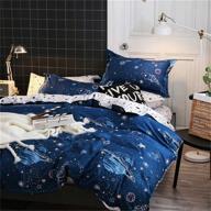 🌎 carton blue planets reversible twin duvet cover sets - soft and breathable, ideal beddingwish for girls and boys, with hidden zipper logo