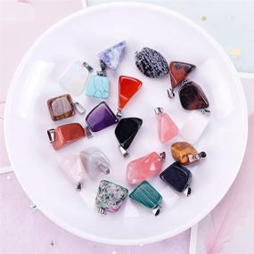 img 2 attached to 💎 60-Piece Healing Gemstone Pendants Charms Crystal Chakra Beads Necklace, Assorted Colors for Optimal Healing Effects