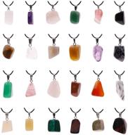 💎 60-piece healing gemstone pendants charms crystal chakra beads necklace, assorted colors for optimal healing effects logo