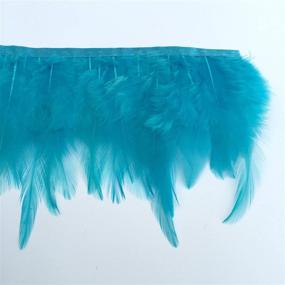 img 1 attached to Shekyeon 2-Yard Rooster Hackle Feather Trim Dress Decoration in Turquoise: Enhance Your Outfit with Style