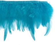 shekyeon 2-yard rooster hackle feather trim dress decoration in turquoise: enhance your outfit with style logo