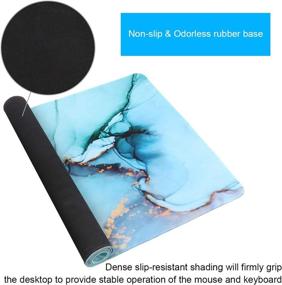 img 1 attached to 🖱️ Anyshock Desk Mat - Extended Gaming and Cute Mouse Pad 35.4" x 15.7" XXL - Laptop Beauty Mousepad with Stitched Edges, Non Slip Base - Waterproof Computer Desk Pad for Office, Home, Girls, Men (Green Marble)