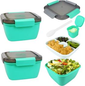 img 4 attached to 🥗 Bokzen Salad Packs: 1 Dressing, Pre-Prepared with Compartments