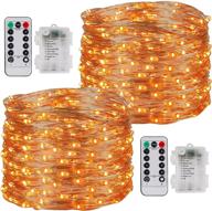 🎃 waterglide 33ft 100 led halloween orange string lights - battery operated & waterproof, 8 light modes, timer & remote control - ideal for indoor/outdoor party decorations - 2 pack логотип