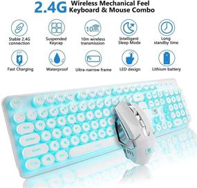 img 3 attached to 🖥️ Onlywe Rechargeable Keyboard and Mouse: 2.4G Wireless, Backlit Gaming Combo for Windows, Mac, and Linux (White Punk+Blue)