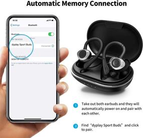 img 1 attached to 🎧 Беспроводные наушники dyplay Sports True - Водонепроницаемые IPX7, звук TWS стерео, Bluetooth 5.0 наушники с чехлом для зарядки и микрофоном - Спортивные наушники с 40-часовым временем воспроизведения для бега, тренировок в зале, фитнеса, упражнений