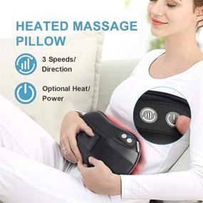 img 3 attached to 🧖 RENPHO Back Neck Massager with Heat - Shiatsu Massage Pillow for Shoulders Lower Back Leg Calf Body Muscle, Perfect Gifts for Mom Dad to Use in Car Home Office Chair