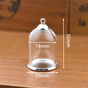 img 1 attached to 10-Piece Clear Tube Glass Globe Bottle with Findings: Hollow Glass Dome, Glass Vial Pendant Charms (Bronze Classic – 25x18mm)