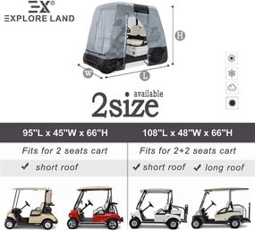 img 3 attached to 🏌️ All Season Golf Cart Enclosure - Explore Land Weatherproof Cover Universal Fits EZGO Club Car Yamaha 2/4 Passengers, with Driver Side Door and Back Side Zipper Window