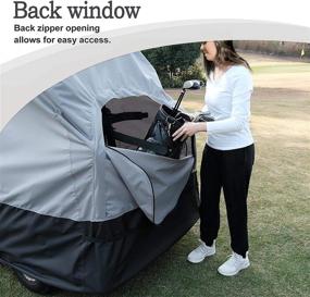 img 1 attached to 🏌️ All Season Golf Cart Enclosure - Explore Land Weatherproof Cover Universal Fits EZGO Club Car Yamaha 2/4 Passengers, with Driver Side Door and Back Side Zipper Window