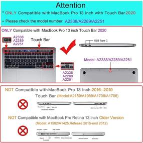 img 3 attached to 📦 MOSISO Transparent Hard Shell Case for MacBook Pro 13 inch 2020 A2338 M1 A2289 A2251 - Touch Bar, Touch ID, TPU Bumper, Keyboard Cover