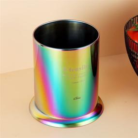 img 3 attached to Berglander Rainbow Utensil Holder: Stylish Stainless Steel Titanium Plating for Countertop Organization