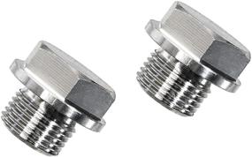 img 1 attached to 🔌 Stainless Steel PitVisit O2 Sensor Bung Plugs | M18 x 1.5 | Wideband Oxygen Sensor Bung Plug with 22mm Hex Head | Compatible with Bosch Type Lambda Sensor | Universal Fit - Pack of 2