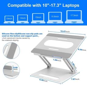 img 3 attached to Premium Laptop Stand - Adjustable, Ergonomic Aluminum Riser for MacBook, Surface & More - Heat-Vent Design, up to 17 inches