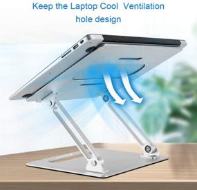 img 1 attached to Premium Laptop Stand - Adjustable, Ergonomic Aluminum Riser for MacBook, Surface & More - Heat-Vent Design, up to 17 inches