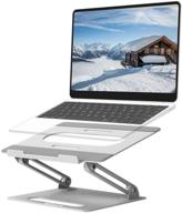 premium laptop stand - adjustable, ergonomic aluminum riser for macbook, surface & more - heat-vent design, up to 17 inches logo