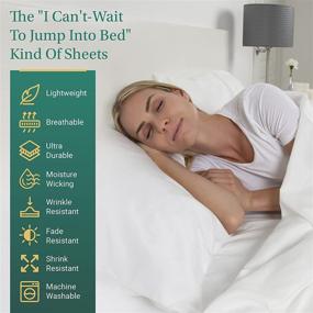 img 2 attached to 1800 Thread Count Super Soft Queen Bed Sheet Set, Spa Blue - GREEN LIFESTYLE Smooth and Silky Feel Microfiber, Breathable, Wrinkle and Stain Resistant Fabric, 4 Piece