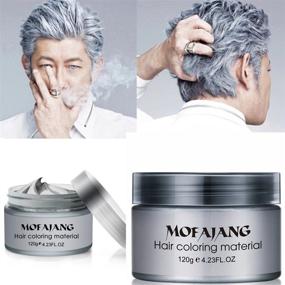 img 4 attached to 💇 Temporary Silver Gray Hair Wax Pomade for Men and Women, Luxury Coloring Mud for Grey Hair Dye, Washable Treatment with Long-lasting Hold. Non-Greasy Matte Ash Hairstyle for Parties and Cosplay