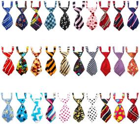 img 4 attached to 🐶 Segarty 30 PCS Dog Neck Ties with Adjustable Collar - Double Layered Pet Bow Ties for Small Dogs Cats - Puppy Bowties Neckties Bulk Grooming Bows for Holiday, Wedding, Photography