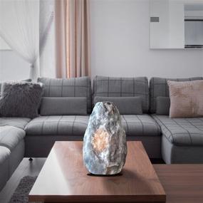 img 2 attached to 🔮 Himalayan Glow 17031 Hand Crafted Naked Grey Crystal: Natural Night Light, ETL Certified, Dimmer Switch, Salt Lamp 3-5 lbs (Includes 2 Extra Bulbs)