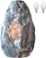 🔮 himalayan glow 17031 hand crafted naked grey crystal: natural night light, etl certified, dimmer switch, salt lamp 3-5 lbs (includes 2 extra bulbs) логотип