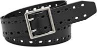 👗 stylish and versatile: relic by fossil women's double prong perforated pvc belt - accentuate your outfits with flair! logo